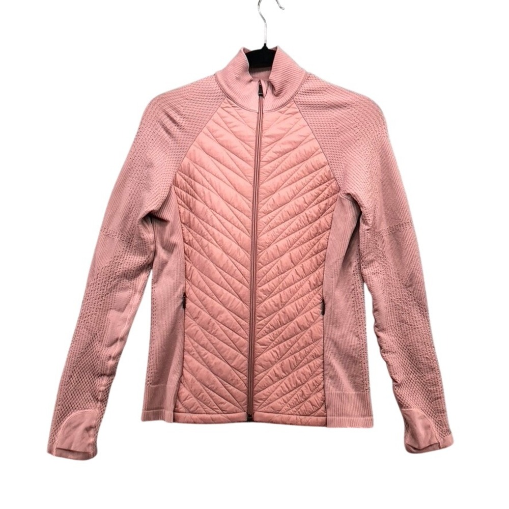 Athleta Flurry Force Insulated Jacket II Womens Medium Rose Pink Quilted Zip